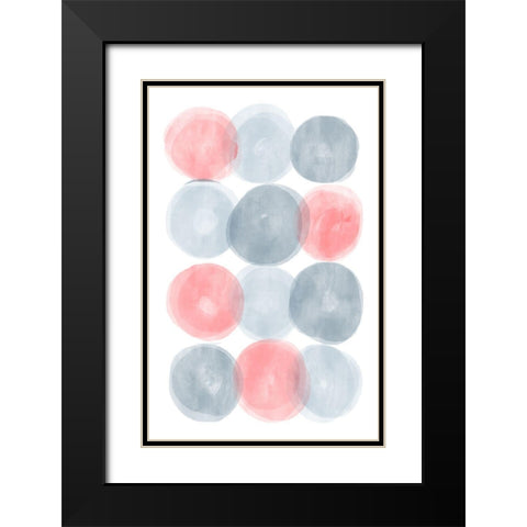 Full Circles Black Modern Wood Framed Art Print with Double Matting by Aesthete