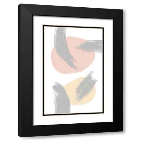 Grey Clouds Black Modern Wood Framed Art Print with Double Matting by Aesthete