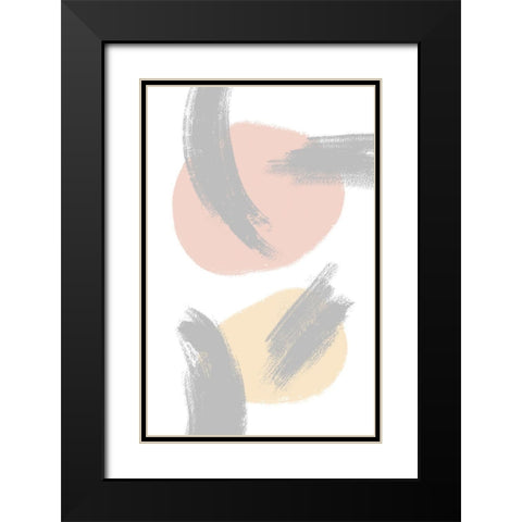Grey Clouds Black Modern Wood Framed Art Print with Double Matting by Aesthete