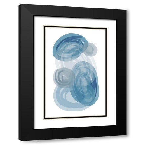 Blue Stones Black Modern Wood Framed Art Print with Double Matting by Aesthete