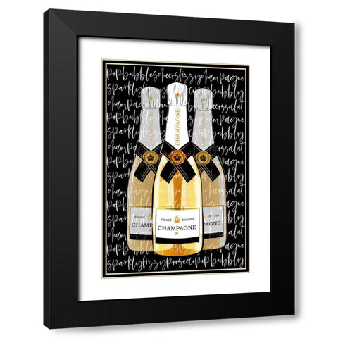 Black Champagne Black Modern Wood Framed Art Print with Double Matting by Aesthete