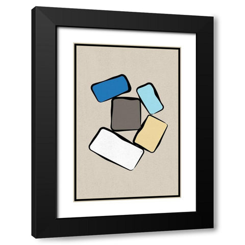 Bricks2 Black Modern Wood Framed Art Print with Double Matting by Aesthete