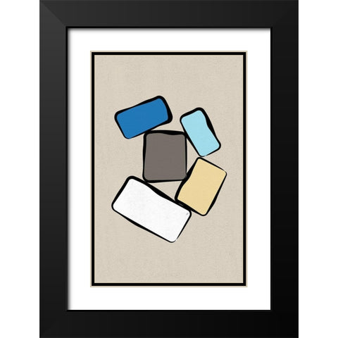 Bricks2 Black Modern Wood Framed Art Print with Double Matting by Aesthete