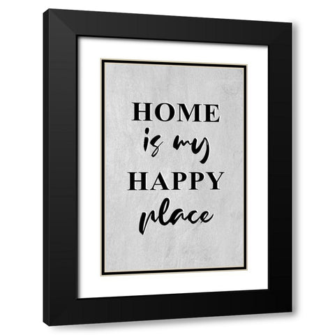 Happy Home Black Modern Wood Framed Art Print with Double Matting by Aesthete