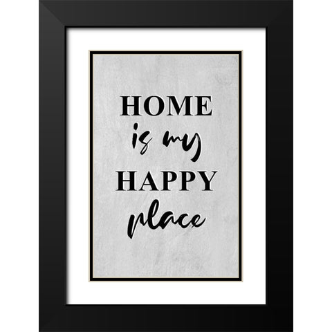 Happy Home Black Modern Wood Framed Art Print with Double Matting by Aesthete