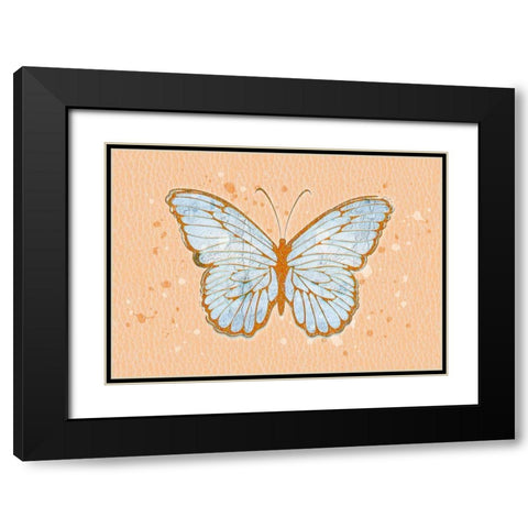 Butterlfy Orange Black Modern Wood Framed Art Print with Double Matting by Aesthete