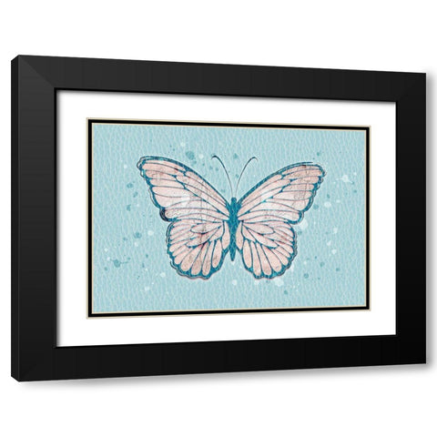 Butterlfy Black Modern Wood Framed Art Print with Double Matting by Aesthete