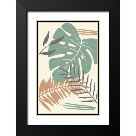 Jungle Black Modern Wood Framed Art Print with Double Matting by Aesthete