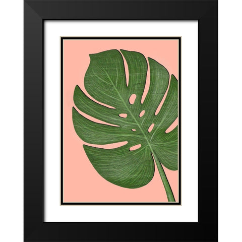 Exotic Leaf One Black Modern Wood Framed Art Print with Double Matting by Aesthete