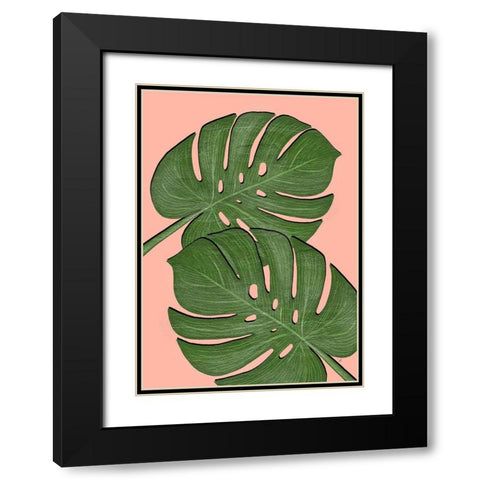 Exotic Leaf Four Black Modern Wood Framed Art Print with Double Matting by Aesthete