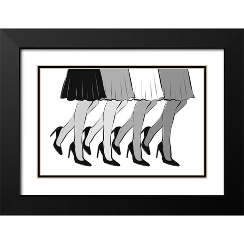 Legs Black and White Black Modern Wood Framed Art Print with Double Matting by Aesthete