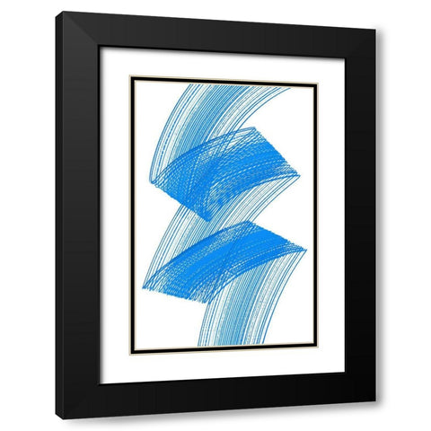 Comb Play Two Black Modern Wood Framed Art Print with Double Matting by Aesthete