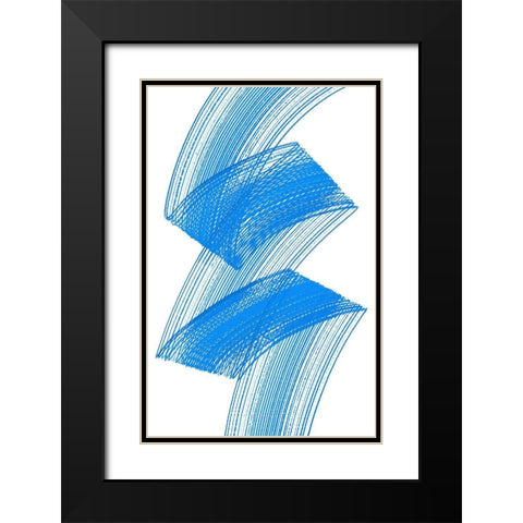 Comb Play Two Black Modern Wood Framed Art Print with Double Matting by Aesthete