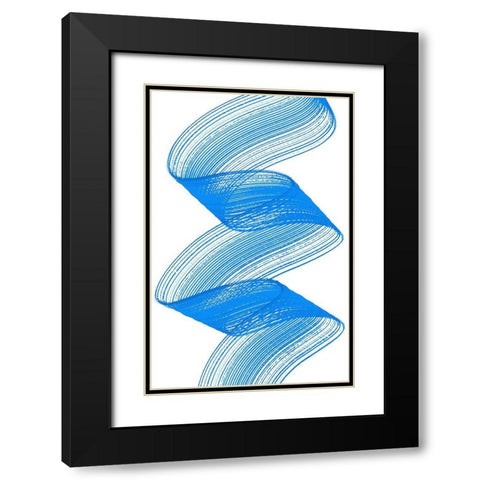 Comb Play Three Black Modern Wood Framed Art Print with Double Matting by Aesthete