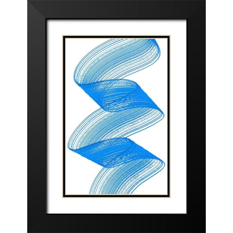 Comb Play Three Black Modern Wood Framed Art Print with Double Matting by Aesthete