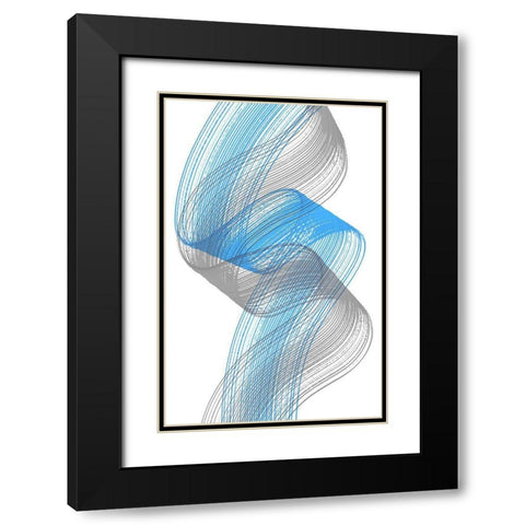 Comb StrokesTwo Black Modern Wood Framed Art Print with Double Matting by Aesthete