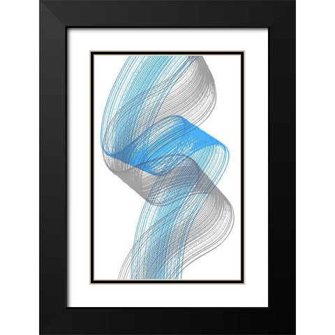 Comb StrokesTwo Black Modern Wood Framed Art Print with Double Matting by Aesthete