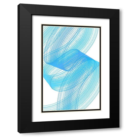 Comb Strokes Three Black Modern Wood Framed Art Print with Double Matting by Aesthete