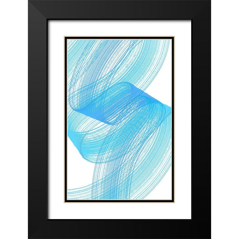 Comb Strokes Three Black Modern Wood Framed Art Print with Double Matting by Aesthete