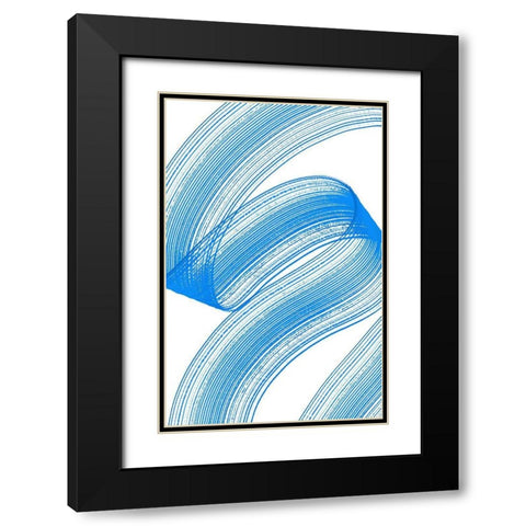 Comb Strokes Four Black Modern Wood Framed Art Print with Double Matting by Aesthete