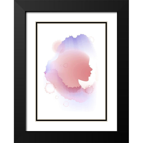 Aquabella Purple Black Modern Wood Framed Art Print with Double Matting by Aesthete