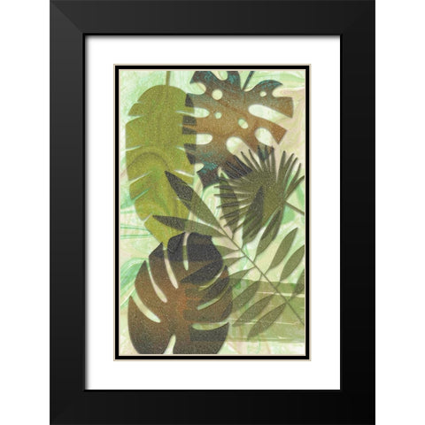 Green Sparkly Tropics Black Modern Wood Framed Art Print with Double Matting by Aesthete