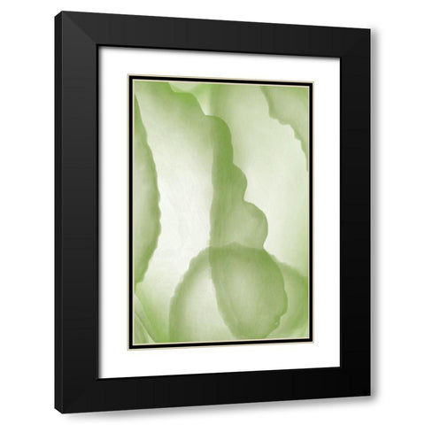 Green Paper Two Black Modern Wood Framed Art Print with Double Matting by Aesthete