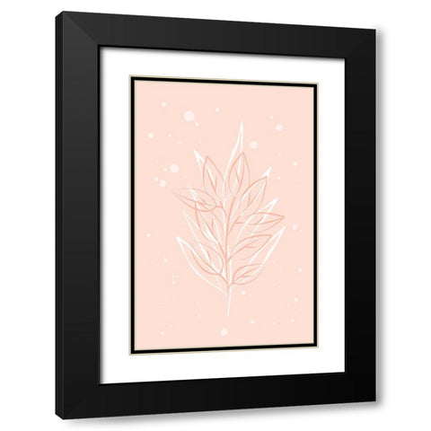 Peach Grass Black Modern Wood Framed Art Print with Double Matting by Aesthete