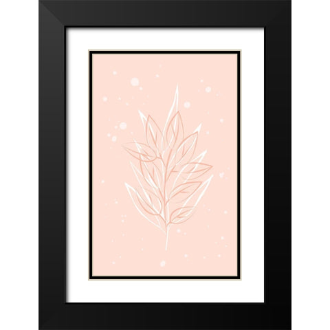 Peach Grass Black Modern Wood Framed Art Print with Double Matting by Aesthete
