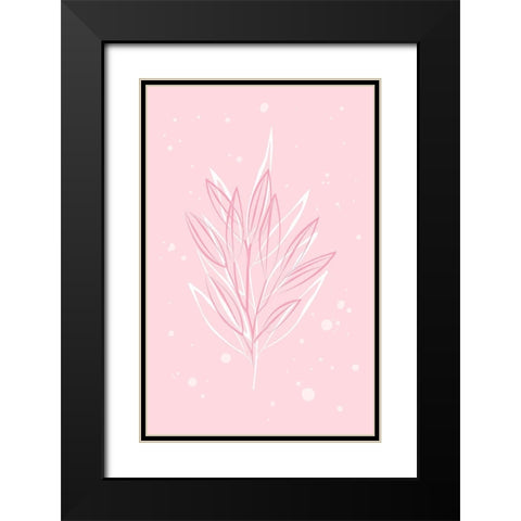 Pink Grass Black Modern Wood Framed Art Print with Double Matting by Aesthete