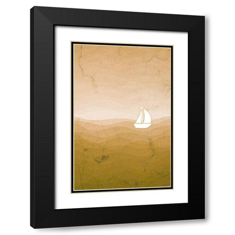 Sea Storm Natural Black Modern Wood Framed Art Print with Double Matting by Aesthete