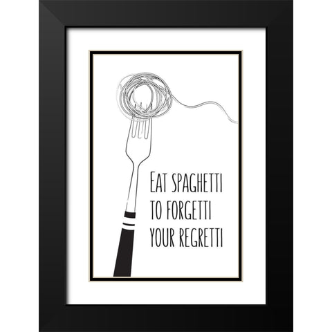Spaghetti Black Modern Wood Framed Art Print with Double Matting by Aesthete