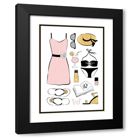 Summer Style Black Modern Wood Framed Art Print with Double Matting by Aesthete
