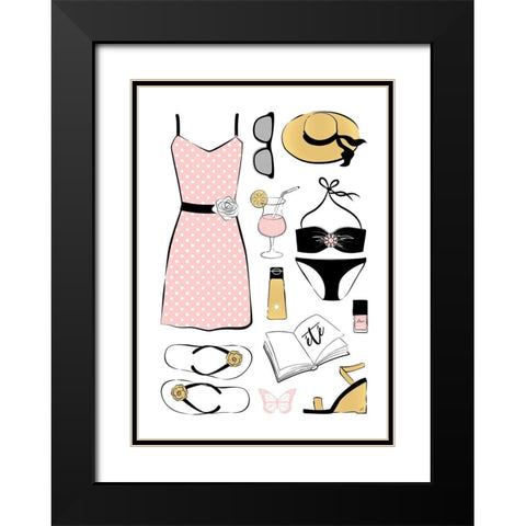 Summer Style Black Modern Wood Framed Art Print with Double Matting by Aesthete