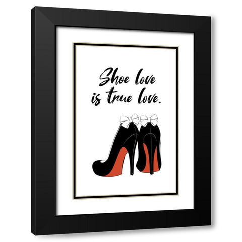 True Love Black Modern Wood Framed Art Print with Double Matting by Aesthete