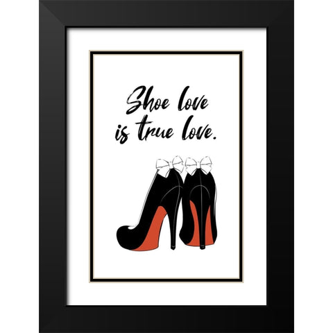 True Love Black Modern Wood Framed Art Print with Double Matting by Aesthete
