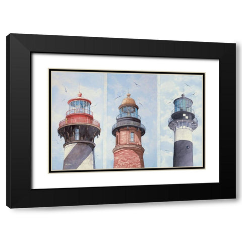 East Florida Lighthouses Black Modern Wood Framed Art Print with Double Matting by Rizzo, Gene