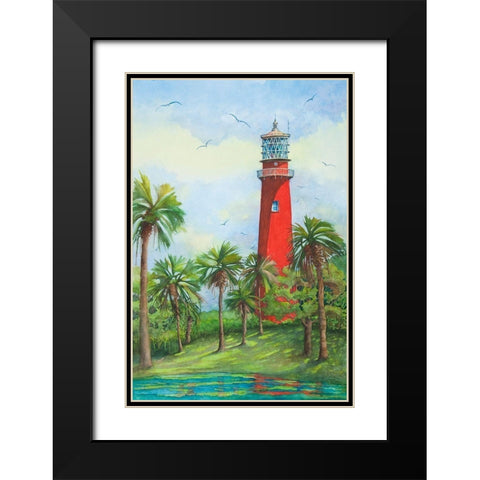 Jupiter Lighthouse-New - Fl. Black Modern Wood Framed Art Print with Double Matting by Rizzo, Gene