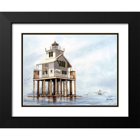 Timbalier-Houma, Louisiana Black Modern Wood Framed Art Print with Double Matting by Rizzo, Gene