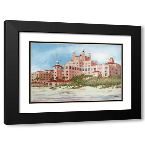 Don CeSar Resort Black Modern Wood Framed Art Print with Double Matting by Rizzo, Gene
