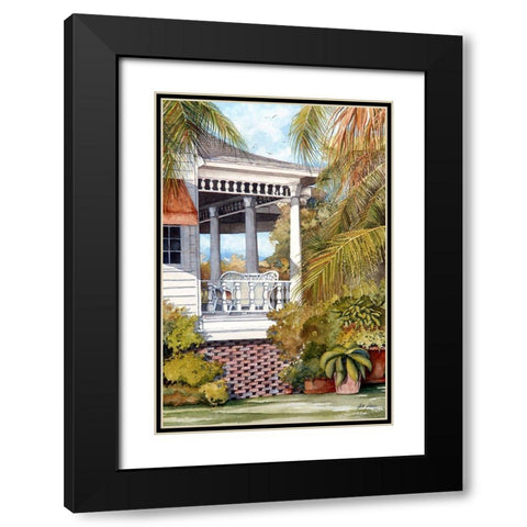 Veranda Black Modern Wood Framed Art Print with Double Matting by Rizzo, Gene