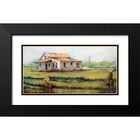 Faded Memories - Panorama Black Modern Wood Framed Art Print with Double Matting by Rizzo, Gene