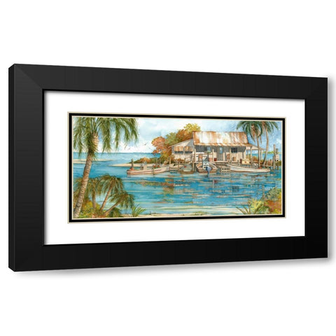 Seafood Shack - Panorama Black Modern Wood Framed Art Print with Double Matting by Rizzo, Gene