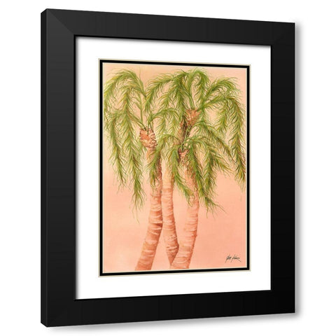 Holiday Palms Black Modern Wood Framed Art Print with Double Matting by Rizzo, Gene