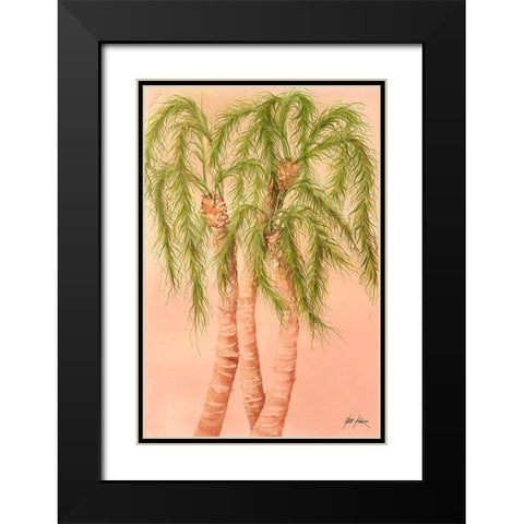 Holiday Palms Black Modern Wood Framed Art Print with Double Matting by Rizzo, Gene