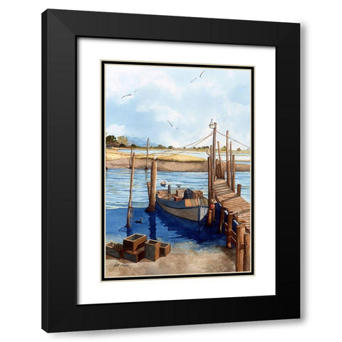 Crab Skiff Black Modern Wood Framed Art Print with Double Matting by Rizzo, Gene