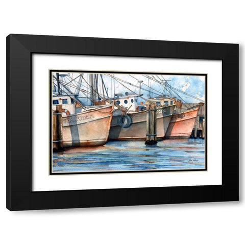 Dock on the Bay Black Modern Wood Framed Art Print with Double Matting by Rizzo, Gene