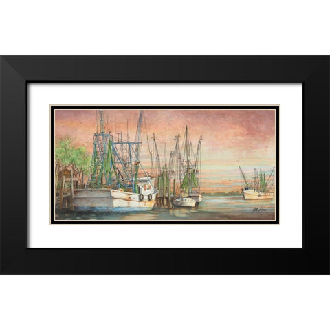 Evening Light Black Modern Wood Framed Art Print with Double Matting by Rizzo, Gene