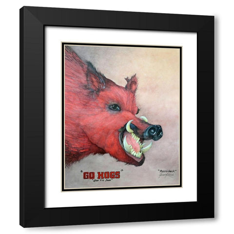 Razorback Black Modern Wood Framed Art Print with Double Matting by Rizzo, Gene