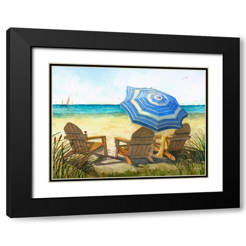 At The Beach Black Modern Wood Framed Art Print with Double Matting by Rizzo, Gene